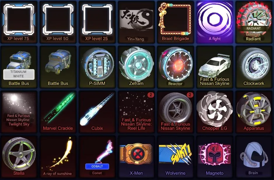 RL1012 Skyline CR Level 85 Calibration Rank + Nissan Skyline Fast & Furious Marvel X-Men Wolverine Magneto Boba Fett Grogu Sentinel Head Blackbird + Huge Inventory 